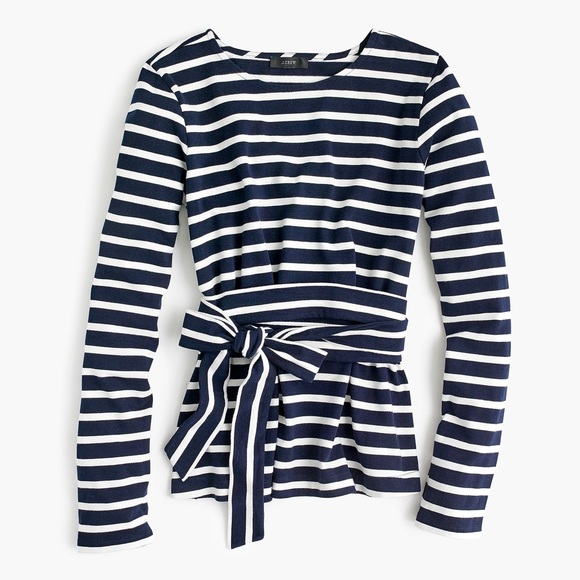 J. Crew Tops - J. Crew Belted Striped Crossbody Sz M